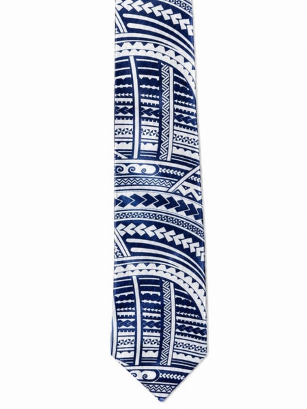 Blue and White Tribal Pattern Necktie 58" NWOT